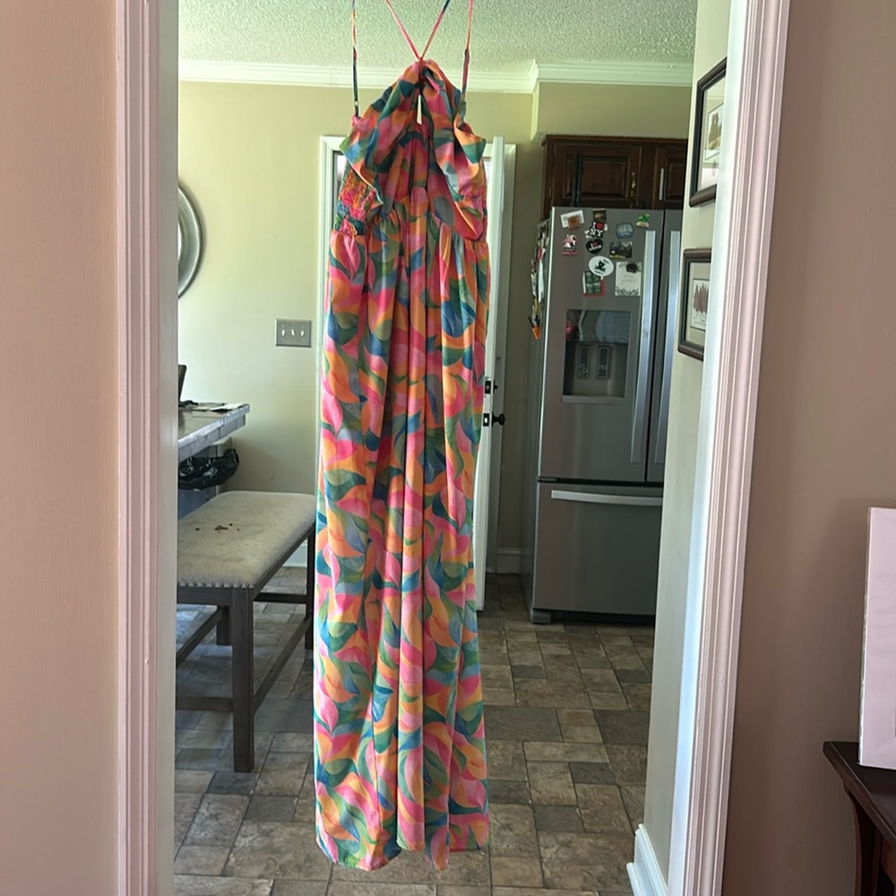 Vibrant multi-colored summer maxi dress!